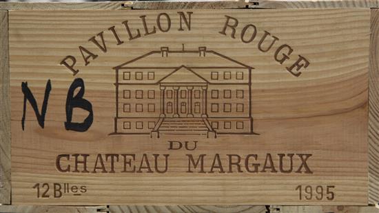 A case of twelve bottles of Pavilion Rouge du Chateau Margaux 1995,